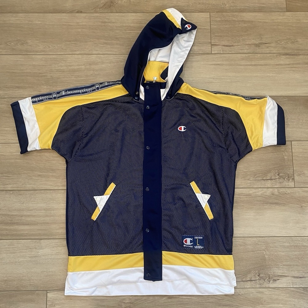 Vintage Champion USA Track Suit 90s Blue Yellow Men's Size Large Activewear VTG